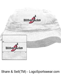"Little Buddy" floppy white hat. Design Zoom